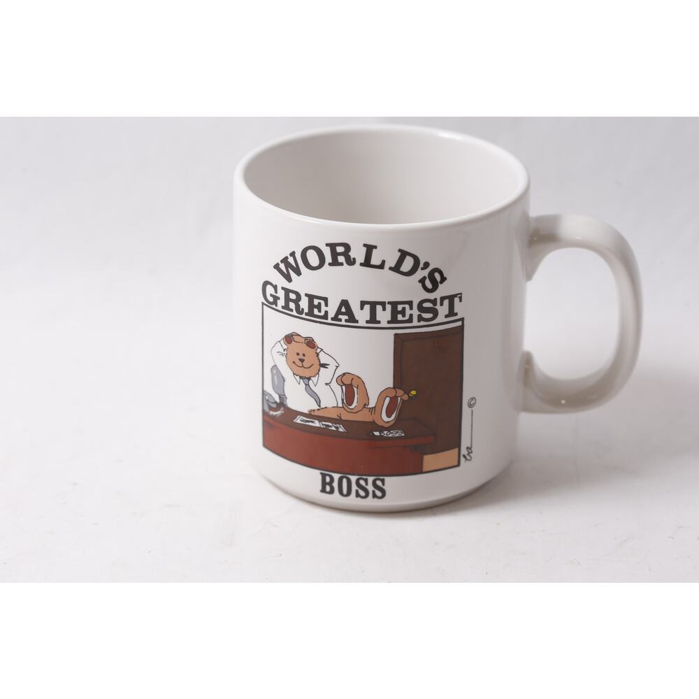 World's Greatest Boss Message Mug Graphic Coffee Cup Gift Idea ~ 260514-WH 1368